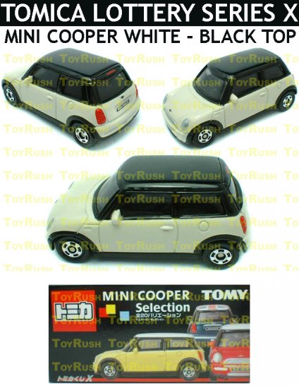 Tomy Tomica Lottery Series X : #L10-15 Mini Cooper White With Black Top