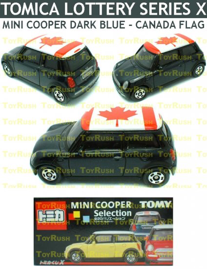 Tomy Tomica Lottery Series X : #L10-20 Mini Cooper Dark Blue With Canada Flag Top