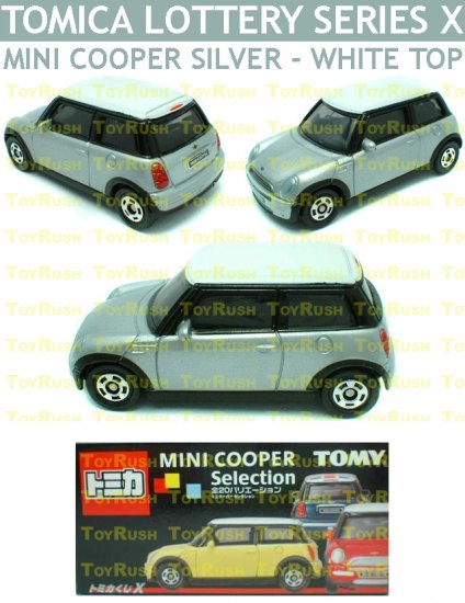 Tomy Tomica Lottery Series X : #L10-03 Mini Cooper Silver With White Top