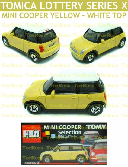 Tomy Tomica Lottery Series X : #L10-05 Mini Cooper Yellow With White Top