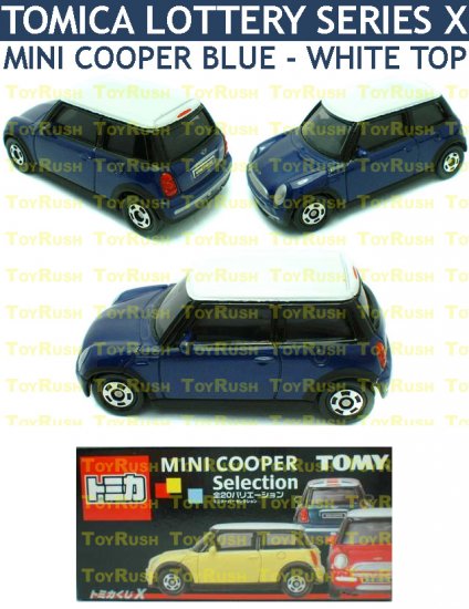 Tomy Tomica Lottery Series X : #L10-09 Mini Cooper Blue With White Top