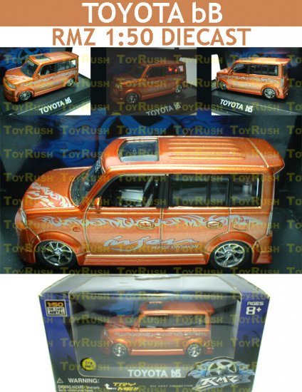 RMZ Diecast : Orange Toyota bB With Sound, Lights & Pull Back Function