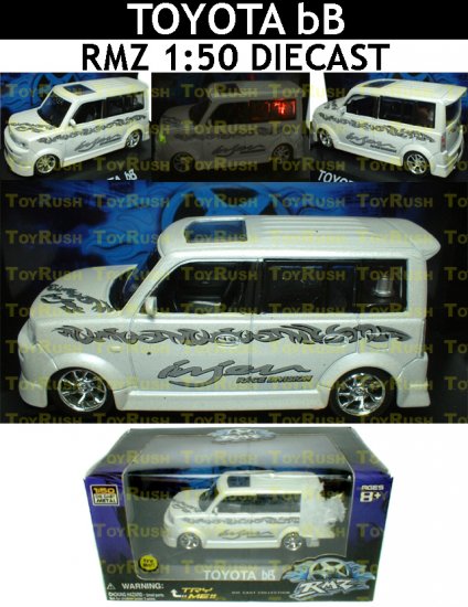 RMZ Diecast : White Toyota bB With Sound, Lights & Pull Back Function