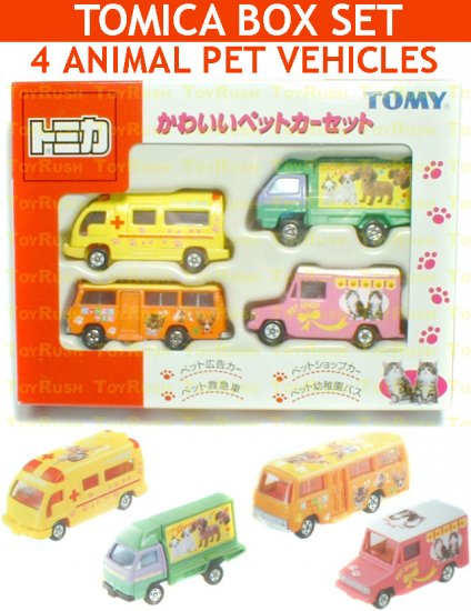 Tomy Tomica Box Set : 4 Small Animal / Pet Vehicles