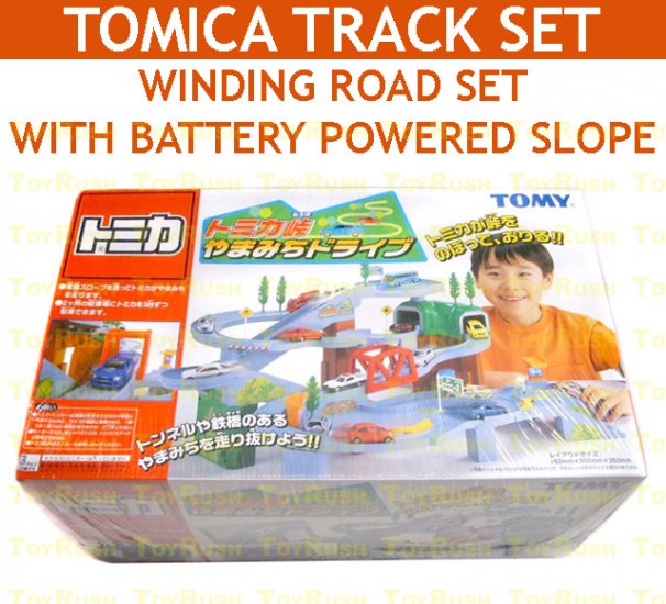 Tomy Tomica Track Box Set : Winding Road Set with battery-powered Slope