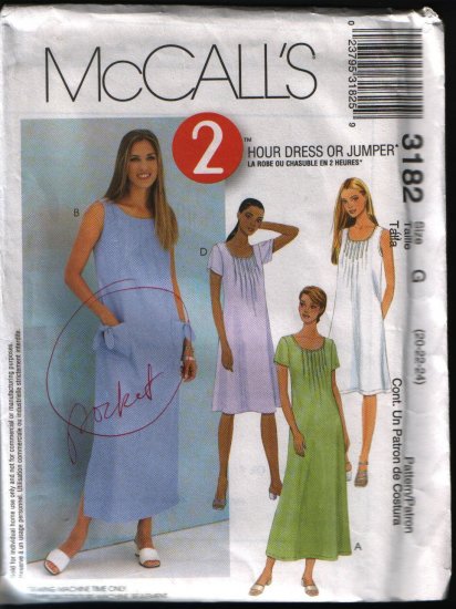 Mccalls 3182 Plus Size Jumper and Dress Sewing Pattern 20 22 24