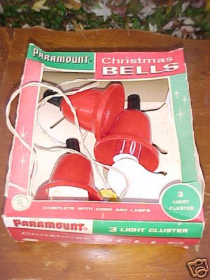 Vintage Paramount Christmas Bell Lights w Box FREE SHIPPING!!!