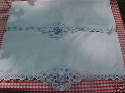 Vintage Hand Made Lace Pillow Cases FREE SHIPPING!!!