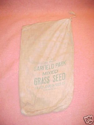 Vintage Cloth Bag Grass Seed Johnson Seed Chicago FREE SHIPPING!!!
