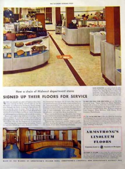 Armstrong Linoleum 1942 Ad - Floors for Service
