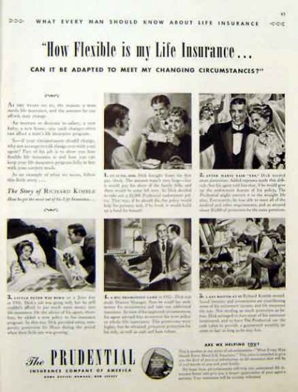 Prudential Life Insurance 1942 Ad - Flexible Life