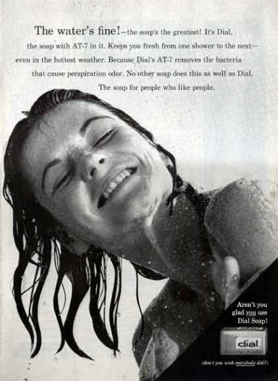 DIAL SOAP 1959 Ad - Water's Fine - Dial with AT7