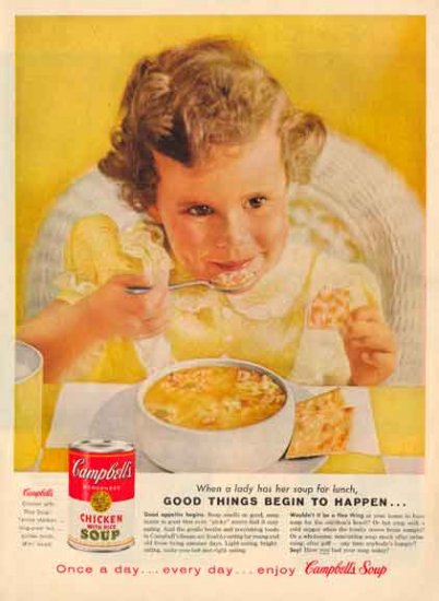 CAMPBELL's SOUP Ad - 1959 Lady has Her Soup