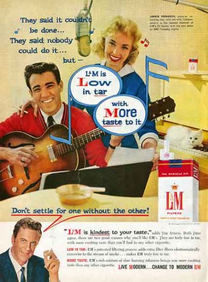 L&M Cigarette Ad 1959 - Jimmie Rodgers James Arness