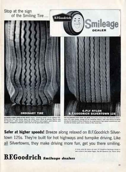 GOODRICH TIRES 1959 Ad - Smileage