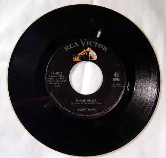 Bobbie Bare 1962 SHAME ON ME RCA