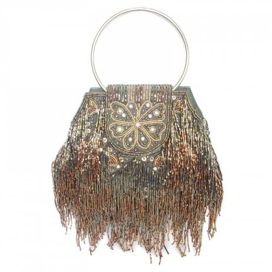 Green Beaded Butterfly Evening Bag