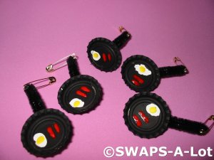 Mini Sausage~Eggs/Fry Pan SWAPS Kit for Girl Kids Scout makes 25