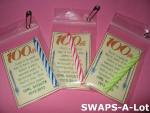 Mini 100th Anniversary 100 Years Candle Girl Scout SWAPS Kit makes 25