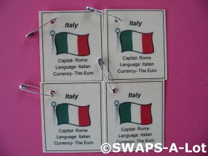 Mini Italy: Flag, Capital SWAPS Kit for Girl Kids Scout makes 25