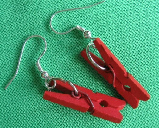 DIY PuNK GoTH MINI CLOTHESPIN earrings Scene OOAK emo