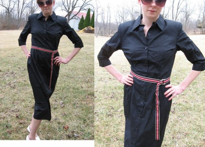 TALBOTS Long Summer SHIRT DRESS Buttons BLACK NWT NEW 4