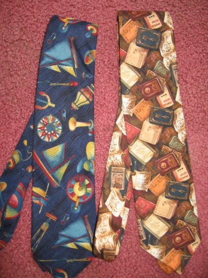 lot of 2 cravat ONE OF A TIE bow necktie USA cotton new