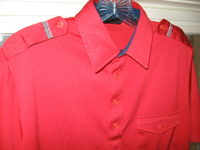Mens Vintage RED PuNK shirt EPuLeTS emo indie 80's M