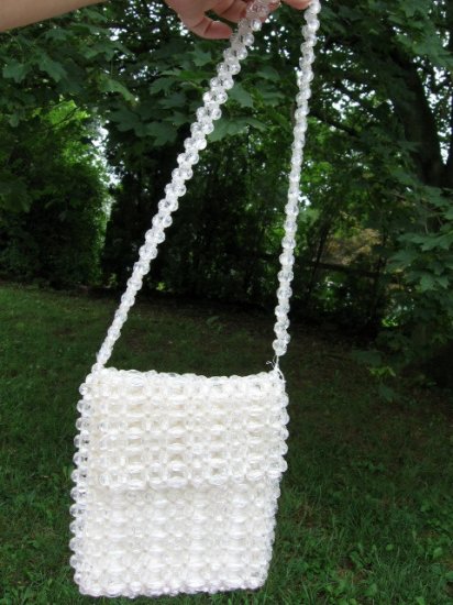 Vintage HONG KONG Handbag HAND BEADED beads purse bag