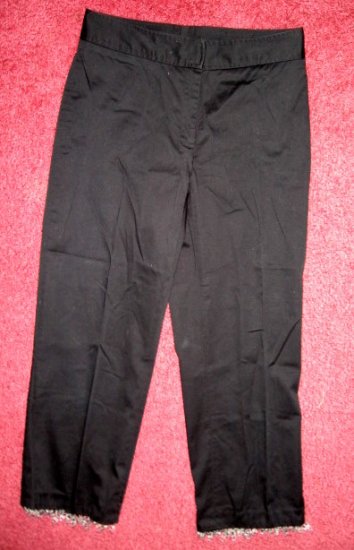 ~ Worthington Capri pants BLaCK STReTCH BEADs sz 6
