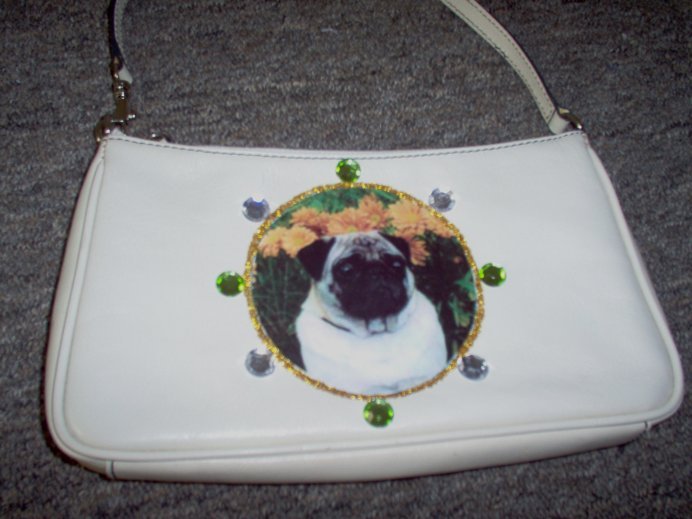 DIY Pug Leather Handbag Purse Clutch Wristlet OOAK