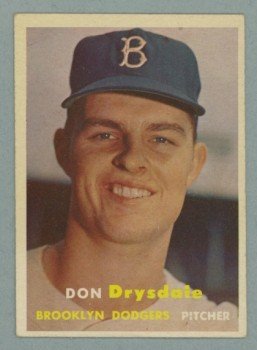 1957 Topps # 18 Don Drysdale RC Dodgers HOF EX