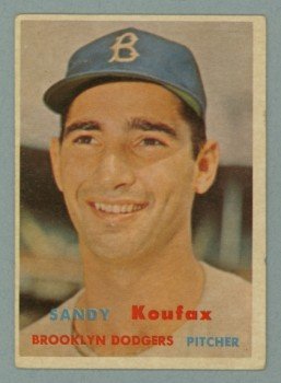 1957 Topps # 302 Sandy Koufax DP Dodgers HOF VG - EX