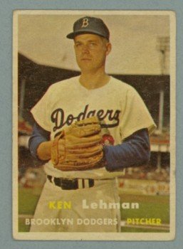 1957 Topps # 366 KEN LEHMAN Dodgers VG