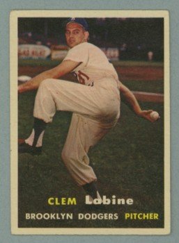 1957 Topps # 53 CLEM LABINE Brooklyn Dodgers VG - EX