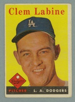 1958 Topps # 305 CLEM LABINE Dodgers VG