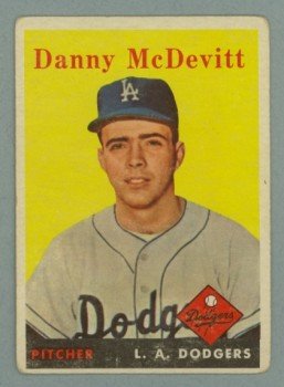1958 Topps # 357 DANNY McDEVITT Dodgers VG