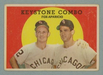 1959 Topps Keystone Combo # 408 FOX -- APARICIO HOF