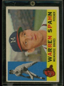 Vintage 1960 Topps # 445 Warren Spahn Braves HOF