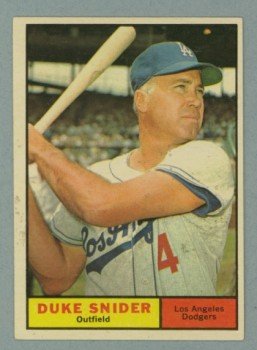 Vintage 1961 Topps # 443 Duke Snider Dodgers HOF