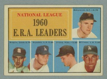 1961 Topps NL ERA Leaders # 45 McCORMICK -- DRYSDALE HOF EX