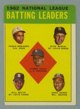 1963 Topps NL Batting Leaders # 1 ROBINSON - MUSIAL - AARON