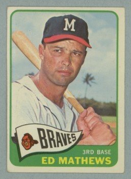 Vintage 1965 Topps # 500 Eddie Mathews Braves HOF