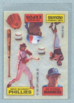 1984 Topps Rub Downs # 23 Harrah Raines Schmidt Putnam