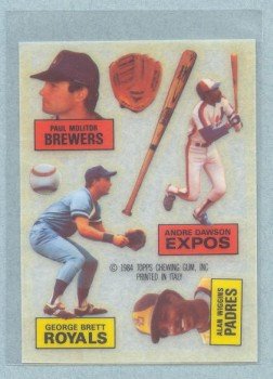 1984 Topps Rub Downs # 6 Molitor Dawson Brett Wiggins HOF