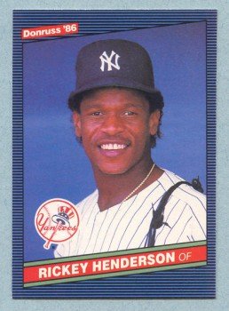 1986 Donruss # 51 Rickey Henderson Yankees