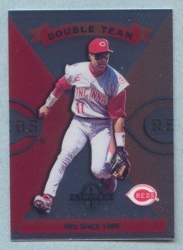 1997 Donruss Ltd Double Team # 61 Barry Larkin -- Deion Sanders Reds