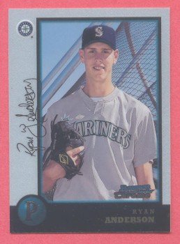 1998 Bowman Chrome# 129 Ryan Anderson RC Mariners Rookie