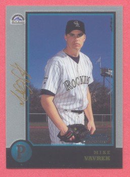 1998 Bowman Chrome # 422 Mike Vavrek RC Rockies Rookie
