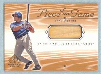 2001 SP Game Bat Edition Piece of the Game # IR Ivan Rodriguez GU Bat SP